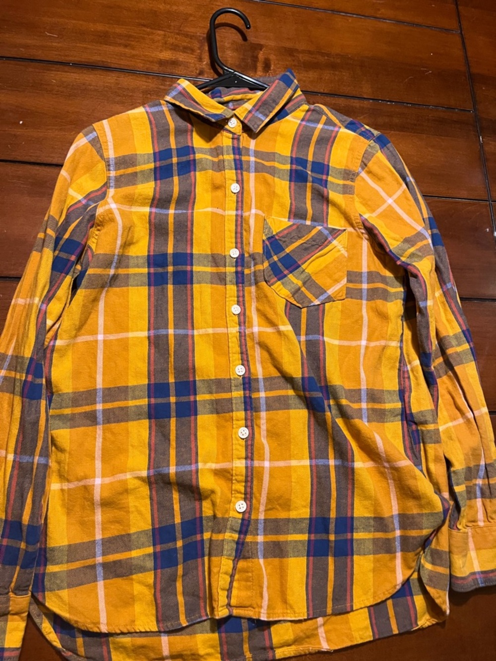 Yellow Plaid Button-Down Shirt